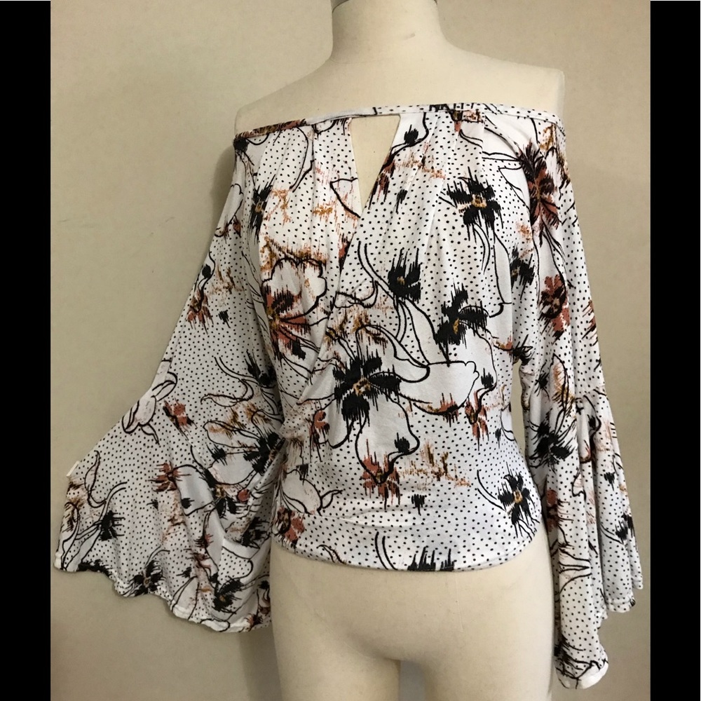 sexy Free People On or Off Shoulder Mock Wrap Top